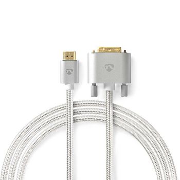 [CCTB34800AL20] Nedis CCTB34800AL20 HDMI Cable HDMI - DVI-D 24+1-Pins 2560x1600@60Hz Gold-plated 2m Silver