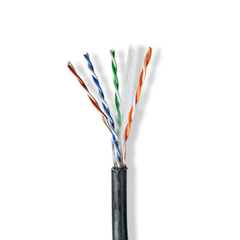 [CCBG8590BK305S] Nedis CCBG8590BK305S Netwerk Kabel Rol CAT6 U/UTP 305m Buitenshuis Zwart 
