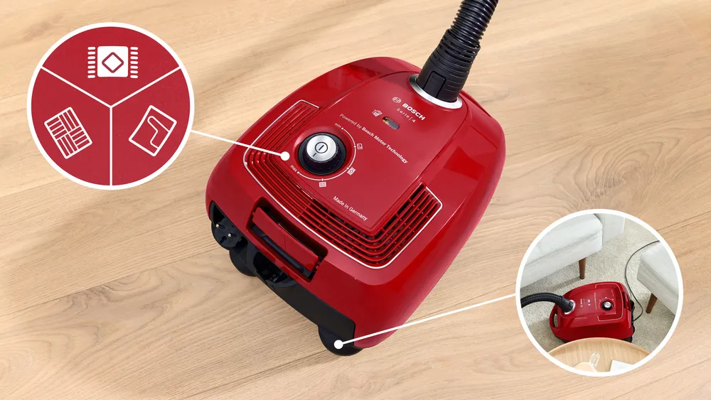 Bosch BGB38RD2 Serie 4 Stofzuiger met zak 600W 4l Rood