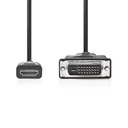 HDMI™ Kabel HDMI™ Connector | DVI-D 24+1-Pins Male | 1080p | Vernikkeld | 3.00 m | Recht | PVC | Zwart | Label