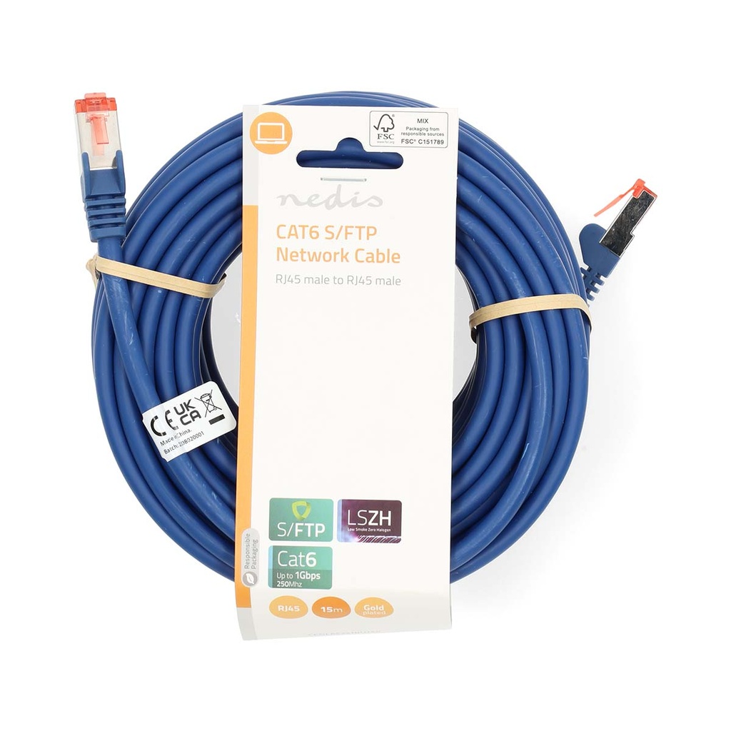 Nedis CCGL85221BU150 CAT6 Netwerkkabel S/FTP 15m Blauw