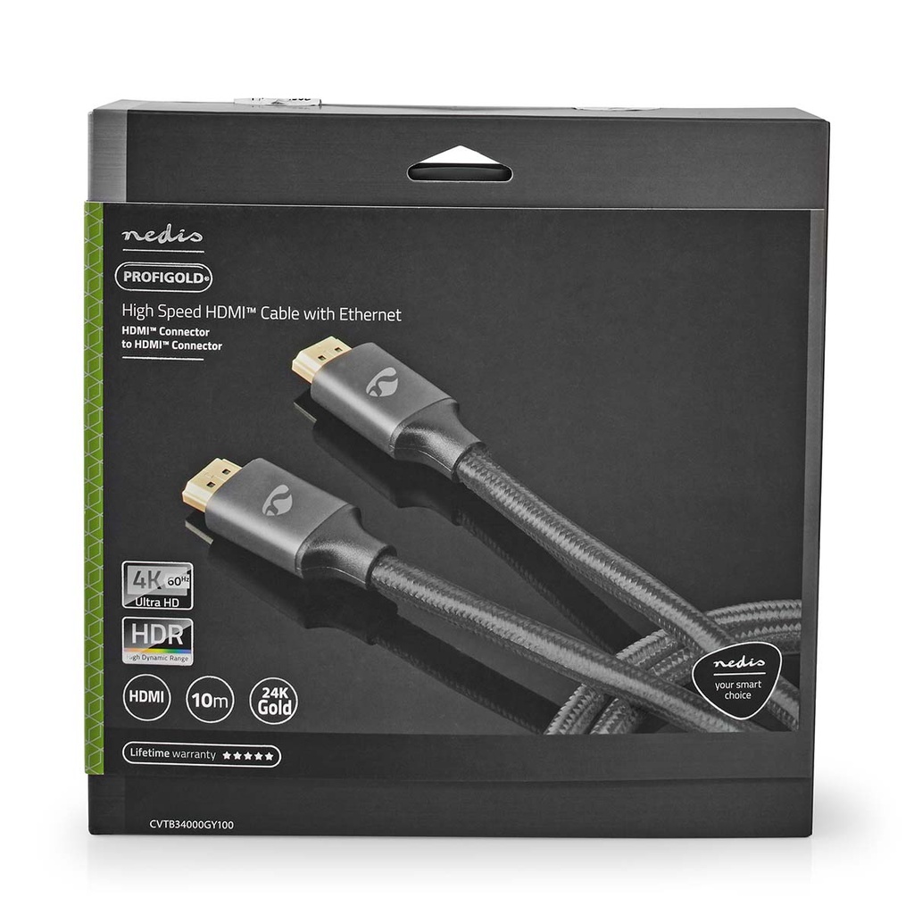 Nedis CVTB34000GY100 High Speed ​​HDMI 2.0 Kabel 10m Black