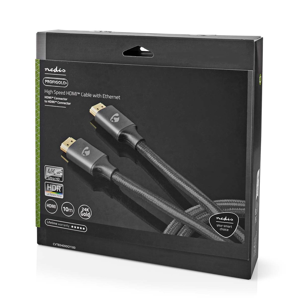 Nedis CVTB34000GY100 High Speed ​​HDMI 2.0 Kabel 10m Black