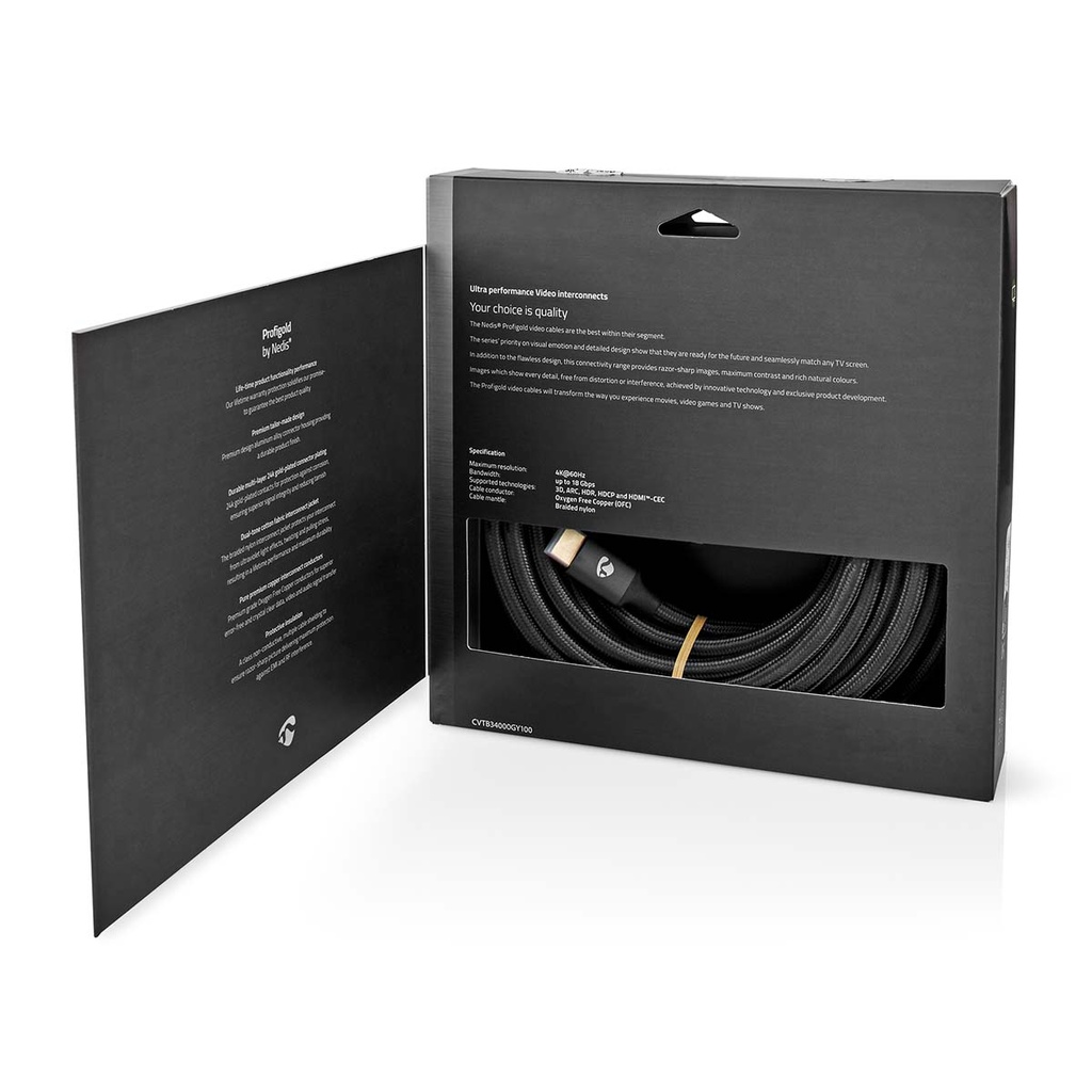 Nedis CVTB34000GY100 High Speed ​​HDMI 2.0 Kabel 10m Black