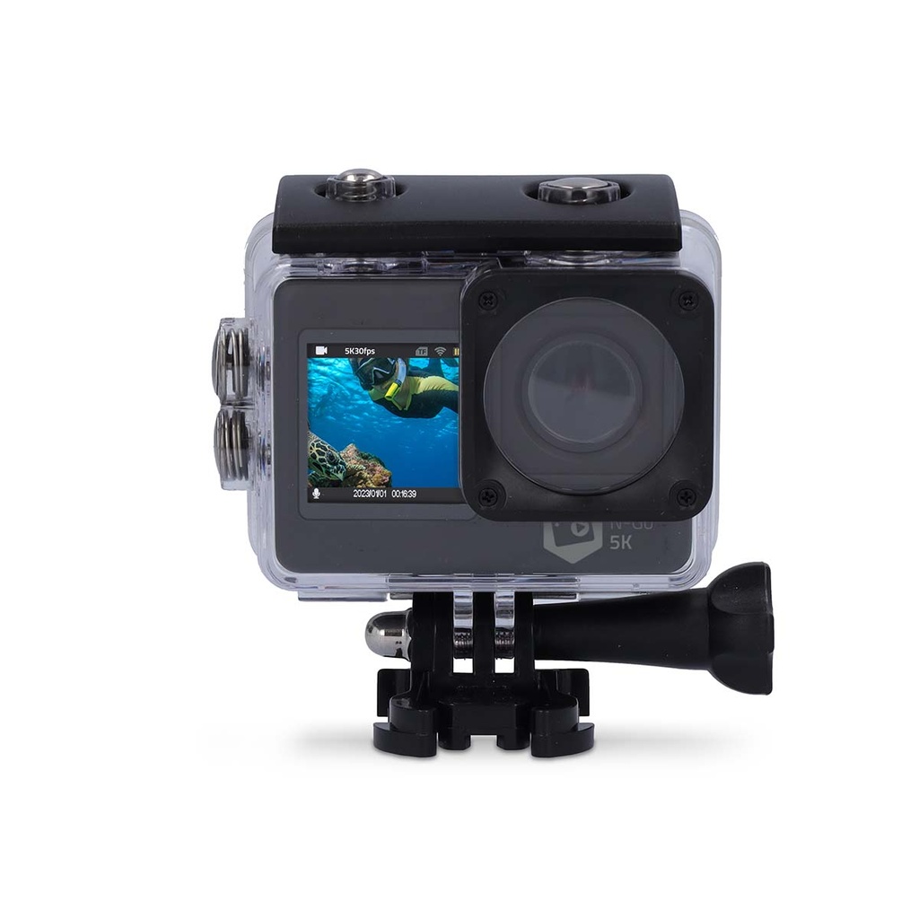 Nedis ACAM71BK Action Cam Dubbel scherm 5K@30fps 16 MP Waterbestendig Zwart