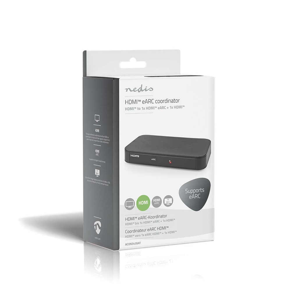 Nedis ACON3435AT Digitale Audioconverter 1x HDMI In 2x HDMI Out Zwart