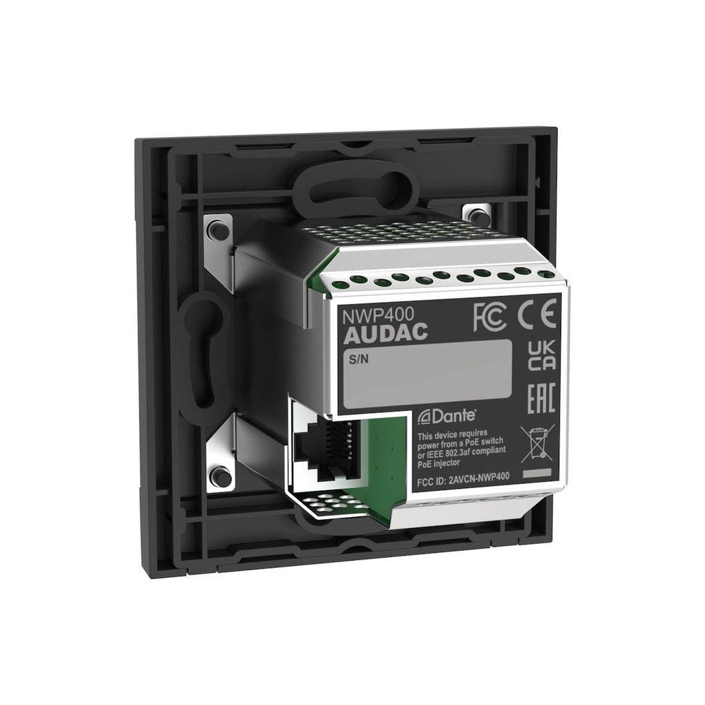 Audac Netwerkingangspaneel - USB Type-C + BT 4 CH - NWP400/B