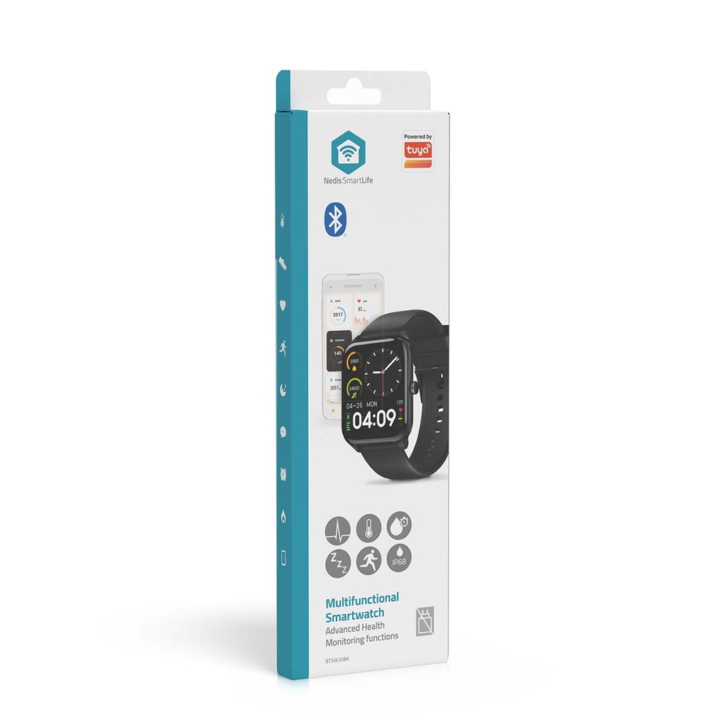 Nedis BTSW30BK SmartLife-horloge 1.69 " IP68 Zwart