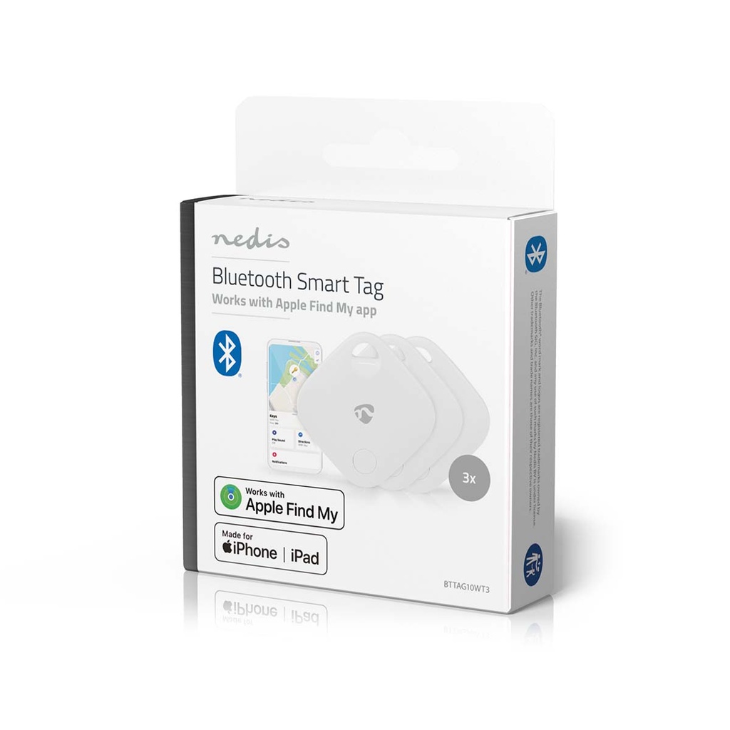 Nedis BTTAG10WT3 Keyfinder Apple FCR2032Bluetooth Wit 3 Stuks