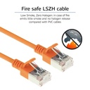 ACT Oranje 1 meter LSZH U/FTP CAT6A datacenter slimline patchkabel snagless met RJ45 connectoren