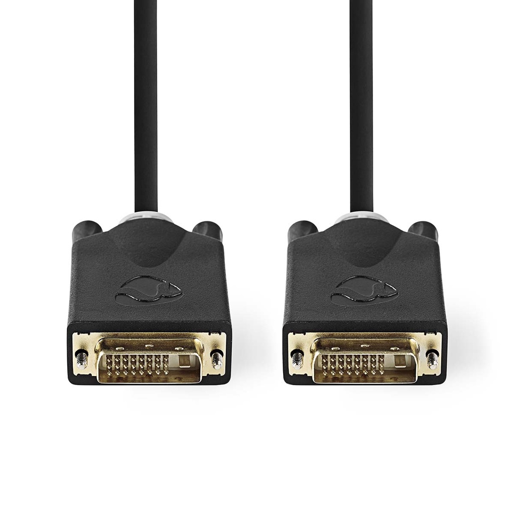 Nedis CCBW32000AT30 DVI-Kabel DVI-D 24+1-Pins 2560x1600 Verguld 3m Zwart