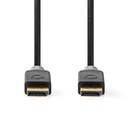 Nedis CCBW38010AT20 DisplayPort-Kabel 8K@60Hz Verguld 2m Zwart