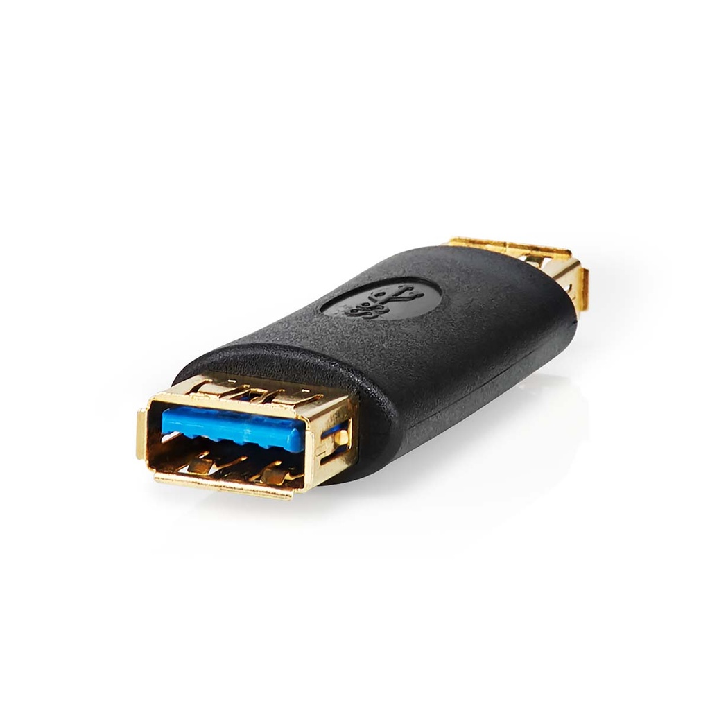 Nedis CCBW60900AT USB 3.2 Gen Adapter USB-A vrouwelijk - USB-A Vrouwelijk 5 Gbps Verguld Zwart
