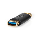 Nedis CCBW60900AT USB 3.2 Gen Adapter USB-A vrouwelijk - USB-A Vrouwelijk 5 Gbps Verguld Zwart