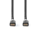 Nedis CCBW64020AT20 USB 3.2 Gen 2x2-Kabel USB-C 100W 4K@60Hz 20 Gbps Verguld 2m Zwart