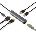 Nedis CCBW64210AT02 USB 3.2 Gen 1 Multi-Port Adapter USB-C - HDMI - RJ45 - 3x USB-A 5 Gbps 20cm Zwart