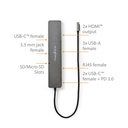 Nedis CCBW64260AT02 USB 3.2 Gen 1 Multi-Port Adapter 10 in 1 USB-C Verguld Zwart
