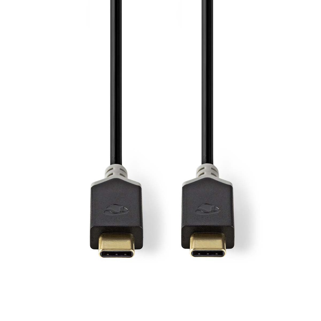 Nedis CCBW64700AT20 USB 3.2 Gen 1-Kabel USB-C 60 W 4K@60Hz 5 Gbps Verguld 2m Zwart 