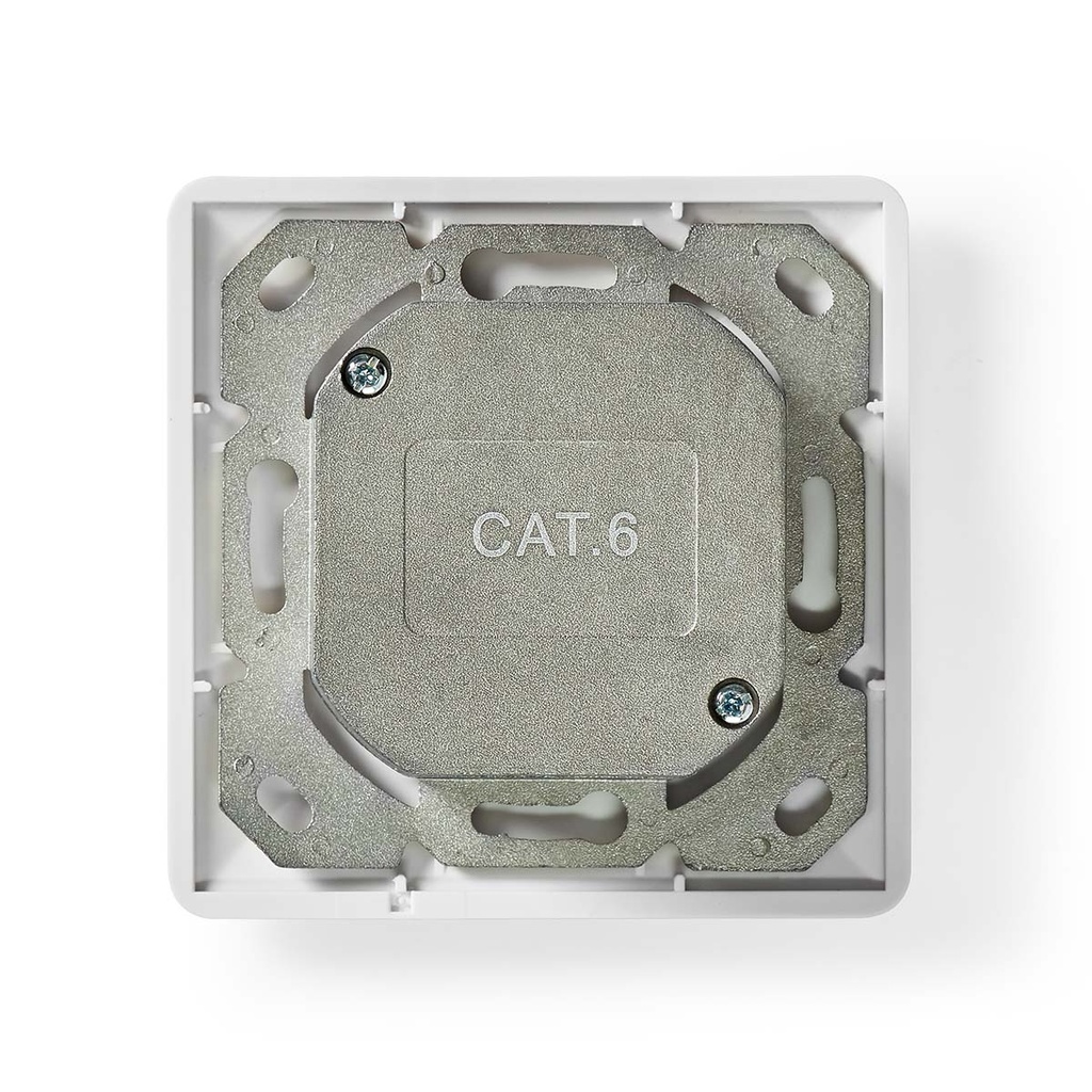 Nedis CCBW89200IV Netwerk Wanddoos Inbouw 2 poorten CAT6 Verguld Wit 
