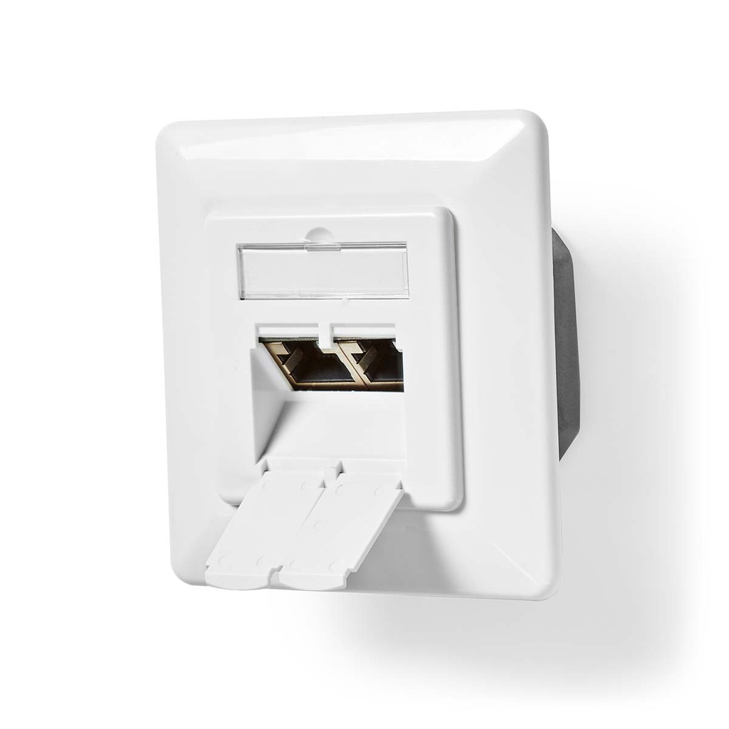 Nedis CCBW89250IV Netwerk Wanddoos Inbouw 2 poorten CAT6a Verguld Wit