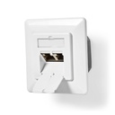 Nedis CCBW89250IV Netwerk Wanddoos Inbouw 2 poorten CAT6a Verguld Wit