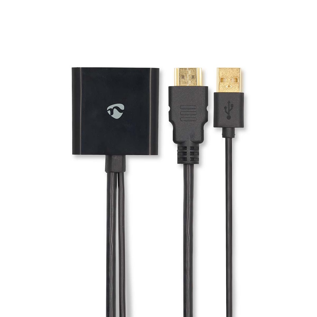 Nedis CCGB34300BK02 HDMI-Adapter HDMI + USB-A - DisplayPort Verguld Zwart 
