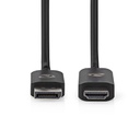 Nedis CCGB37108BK18 DisplayPort-Adapter DisplayPort - HDMI 8K@30Hz Vernikkeld 1.8m Zwart