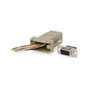 Nedis CCGB52820IV Seriële Adapter D-SUB 9-Pins Vrouwelijk - RJ45 Vrouwelijk Vernikkeld Beige