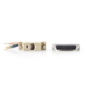 Nedis CCGB52822IV Seriële Adapter D-SUB 25-Pins Vrouwelijk - RJ45 Vrouwelijk Vernikkeld Beige