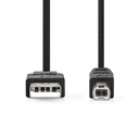 Nedis CCGB60100BK10 USB 2.0-Kabel USB-A - USB-B 480 Mbps Vernikkeld 1m Zwart