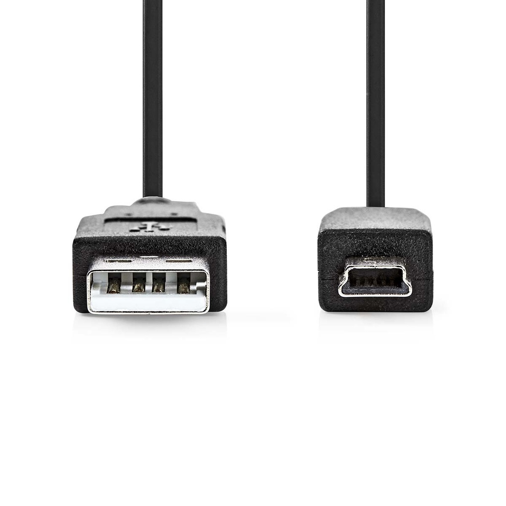 Nedis CCGB60300BK10 USB 2.0-Kabel USB-A - USB Mini-B 480 Mbps Vernikkeld 1m Zwart