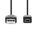 Nedis CCGB60300BK10 USB 2.0-Kabel USB-A - USB Mini-B 480 Mbps Vernikkeld 1m Zwart