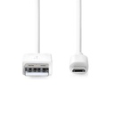Nedis CCGB60500WT10 USB 2.0-Kabel USB-A - USB Micro-B 480 Mbps Vernikkeld 1m Wit