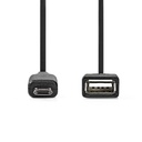 Nedis CCGB60515BK02 USB 2.0 Micro-B Adapter  USB Micro-B - USB-A Vrouwelijk 480 Mbps 20cm Zwart