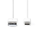 Nedis CCGB60600WT20 USB 2.0-Kabel USB-A - USB-C 60 W 480 Mbps Vernikkeld 2m Wit