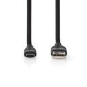 Nedis CCGB60800BK15 USB 2.0-Kabel USB-A - USB-C 15 W 480 Mbps Vernikkeld 1.5m Zwart