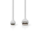 Nedis CCGB60800WT15 USB 2.0-Kabel USB-A - USB-C 15 W 480 Mbps Vernikkeld 1.5m Wit
