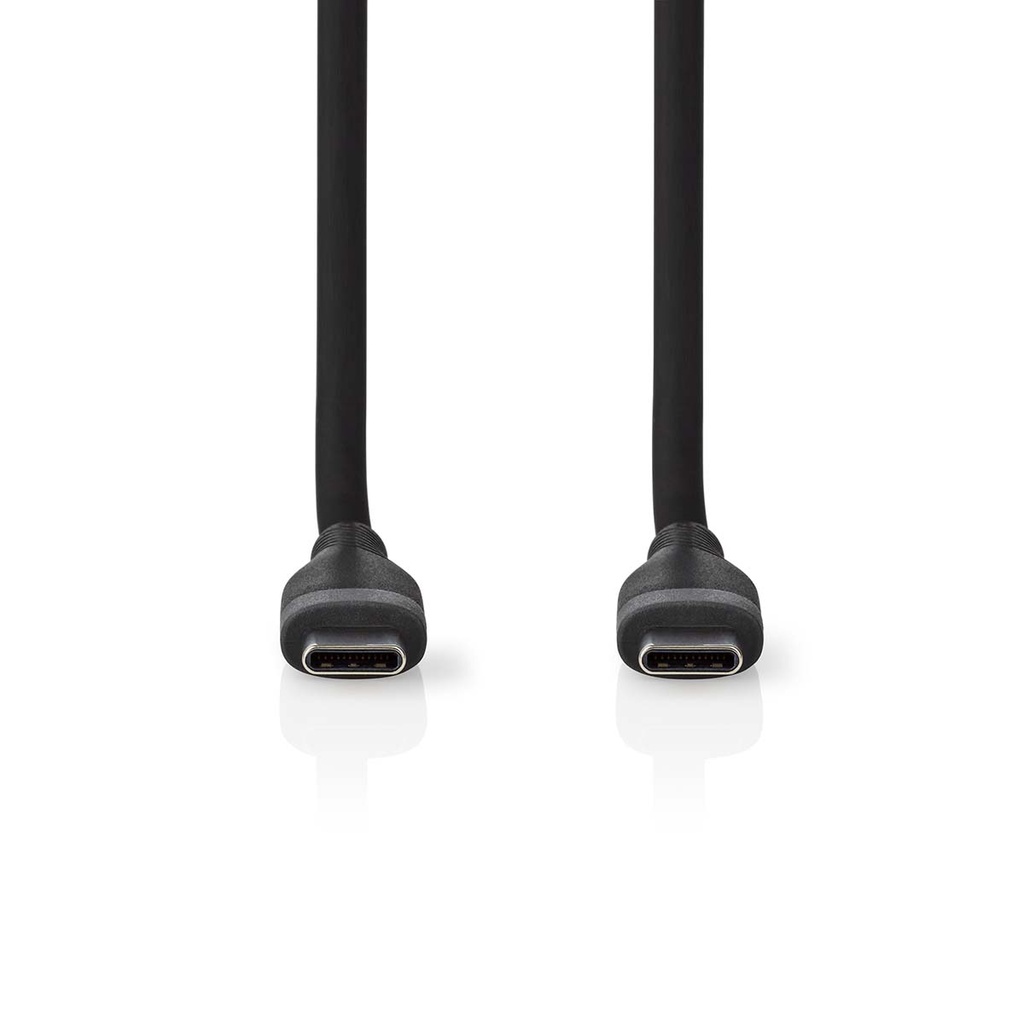 Nedis CCGB60820BK15 USB 2.0-Kabel USB-C 60 W 480 Mbps Vernikkeld 1.5m Zwart