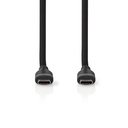 Nedis CCGB60820BK15 USB 2.0-Kabel USB-C 60 W 480 Mbps Vernikkeld 1.5m Zwart