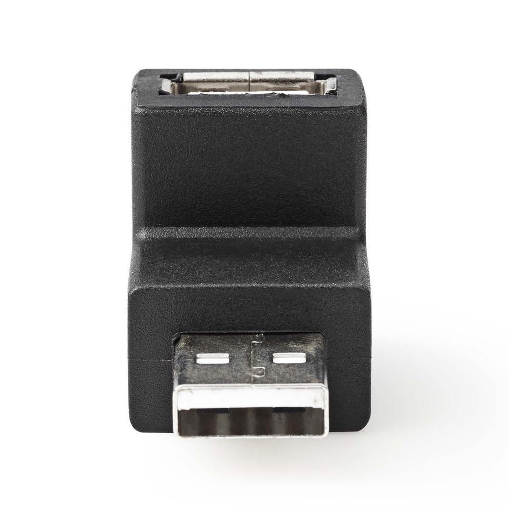 Nedis CCGB60930BK USB 2.0 Adapter Haaks  USB-A - USB-A Vrouwelijk 480 Mbps Vernikkeld Zwart