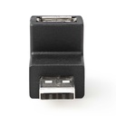 Nedis CCGB60930BK USB 2.0 Adapter Haaks  USB-A - USB-A Vrouwelijk 480 Mbps Vernikkeld Zwart