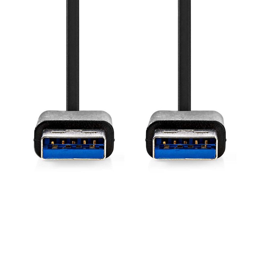 Nedis CCGB61000BK20 USB 3.2 Gen 1-Kabel USB-A 5 Gbps Vernikkeld 2m Zwart 