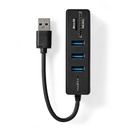 Nedis CCGB61250BK01 USB 3.2 Gen 1-Hub 3x USB A vrouwelijk SD & MicroSD 5 Gbps Zwart