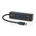 Nedis CCGB64250BK01  USB 3.2 Gen 1-Hub USB-C -3x USB A / SD & MicroSD 5 Gbps Zwart