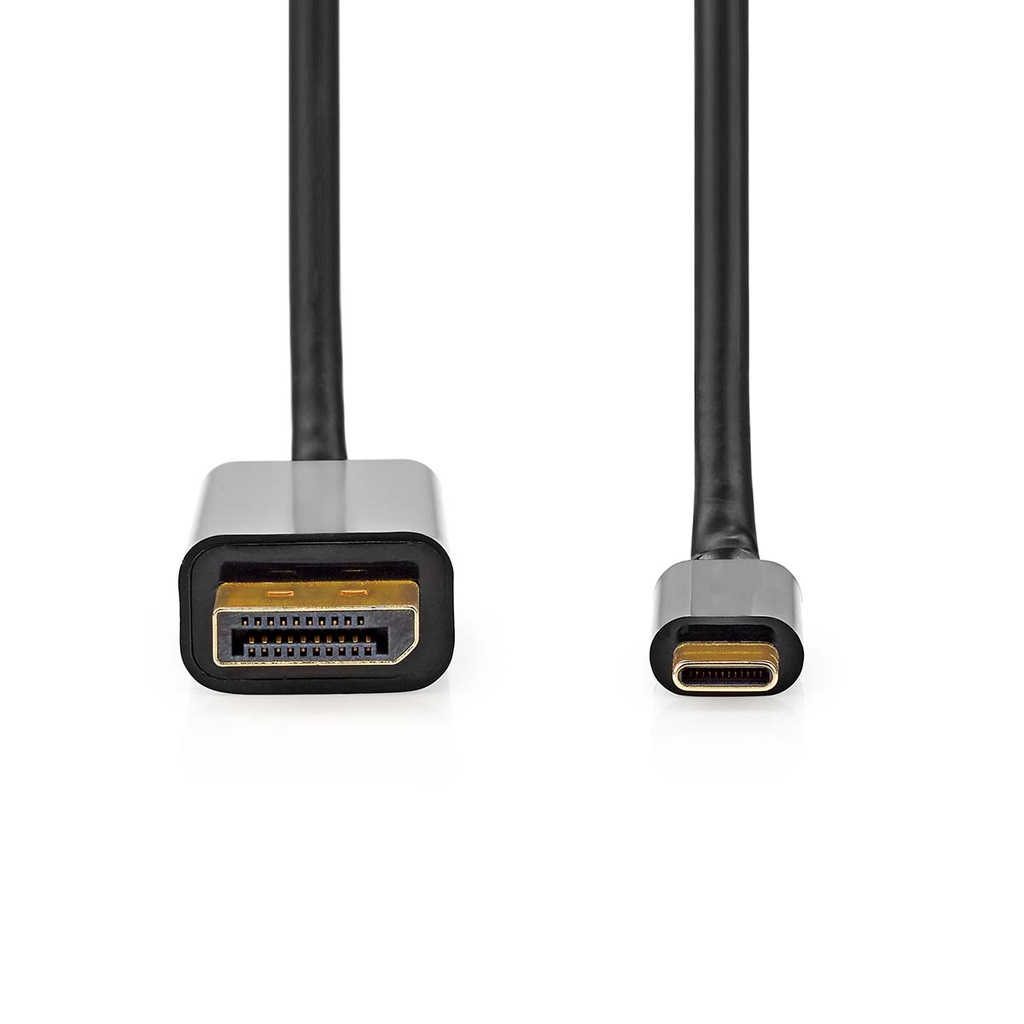 Nedis CCGB64352BK20 USB 3.2 Gen 1 Adapter USB-C - DisplayPort 4K@60Hz 2m Verguld Zwart