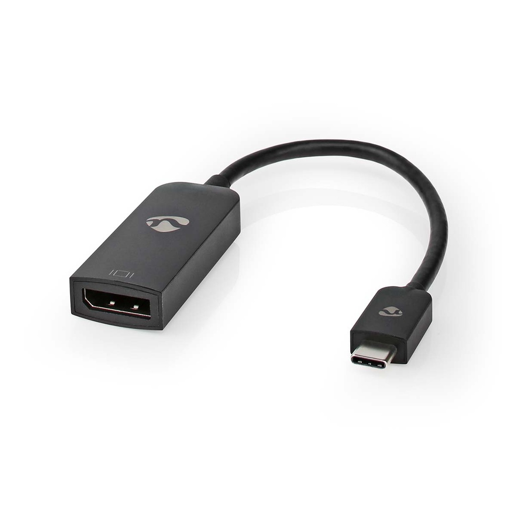 Nedis CCGB64353BK02 USB 3.2 Gen 1 Adapter USB-C - DisplayPort Vrouwelijk 8K@30Hz 20cm Vernikkeld Zwart