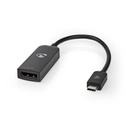 Nedis CCGB64353BK02 USB 3.2 Gen 1 Adapter USB-C - DisplayPort Vrouwelijk 8K@30Hz 20cm Vernikkeld Zwart