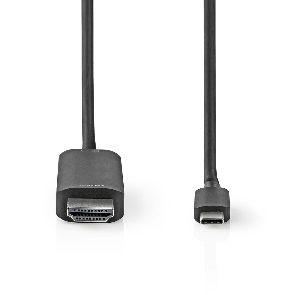 Nedis CCGB64655BK20 USB 3.2 Gen 1 Adapter USB-C - HDMI 4K@60Hz 2m Vernikkeld Zwart