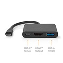 Nedis CCGB64770BK01 USB 3.2 Gen 1 Multi-Port Adapter USB-C - HDMI / USB-A / USB-C 5 Gbps 10cm Zwart