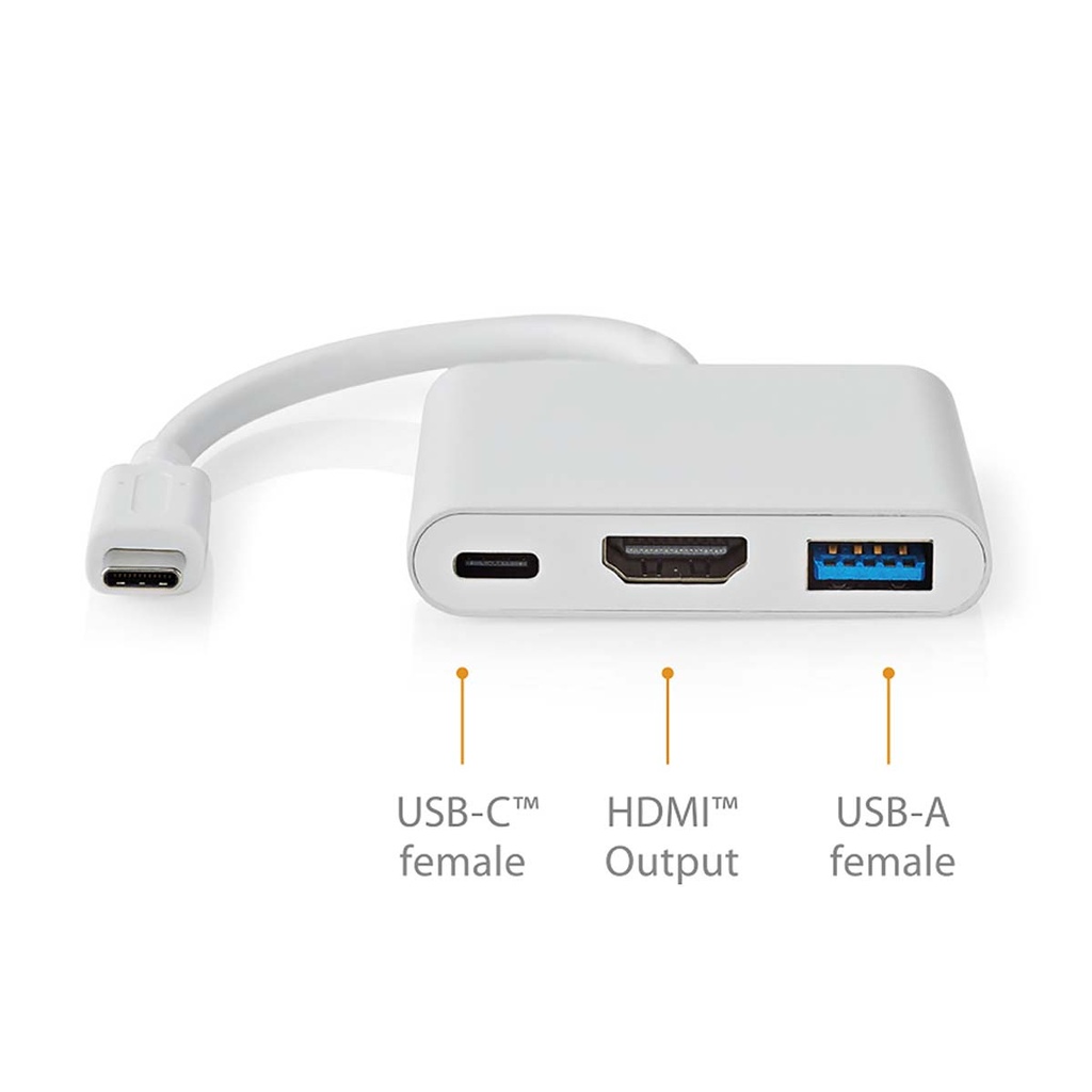 Nedis CCGB64770WT01 USB 3.2 Gen 1 Multi-Port Adapter USB-C - HDMI / USB-A / USB-C 5 Gbps 10cm Wit